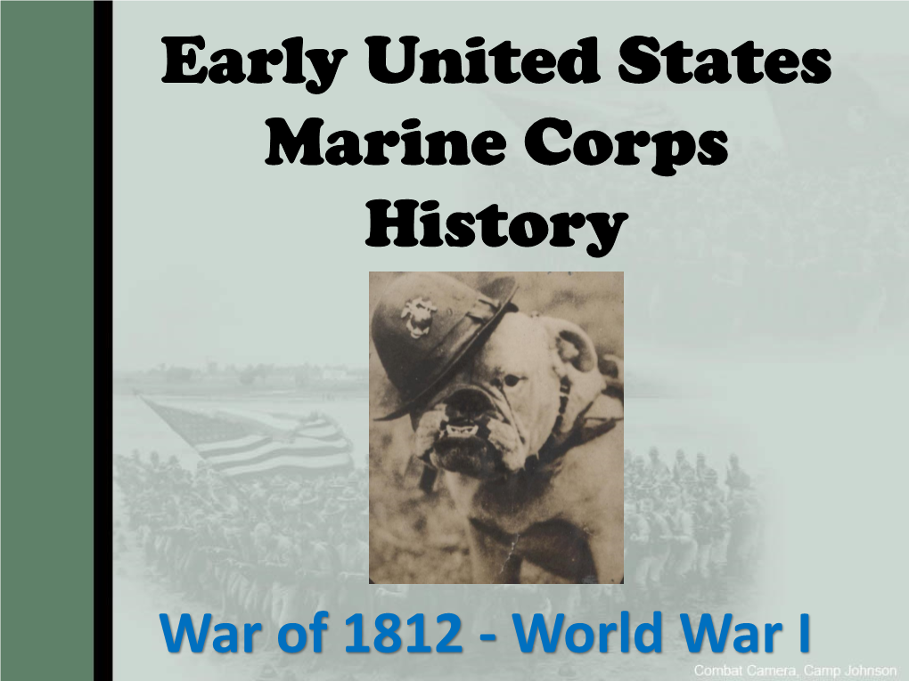 Early United States Marine Corps History