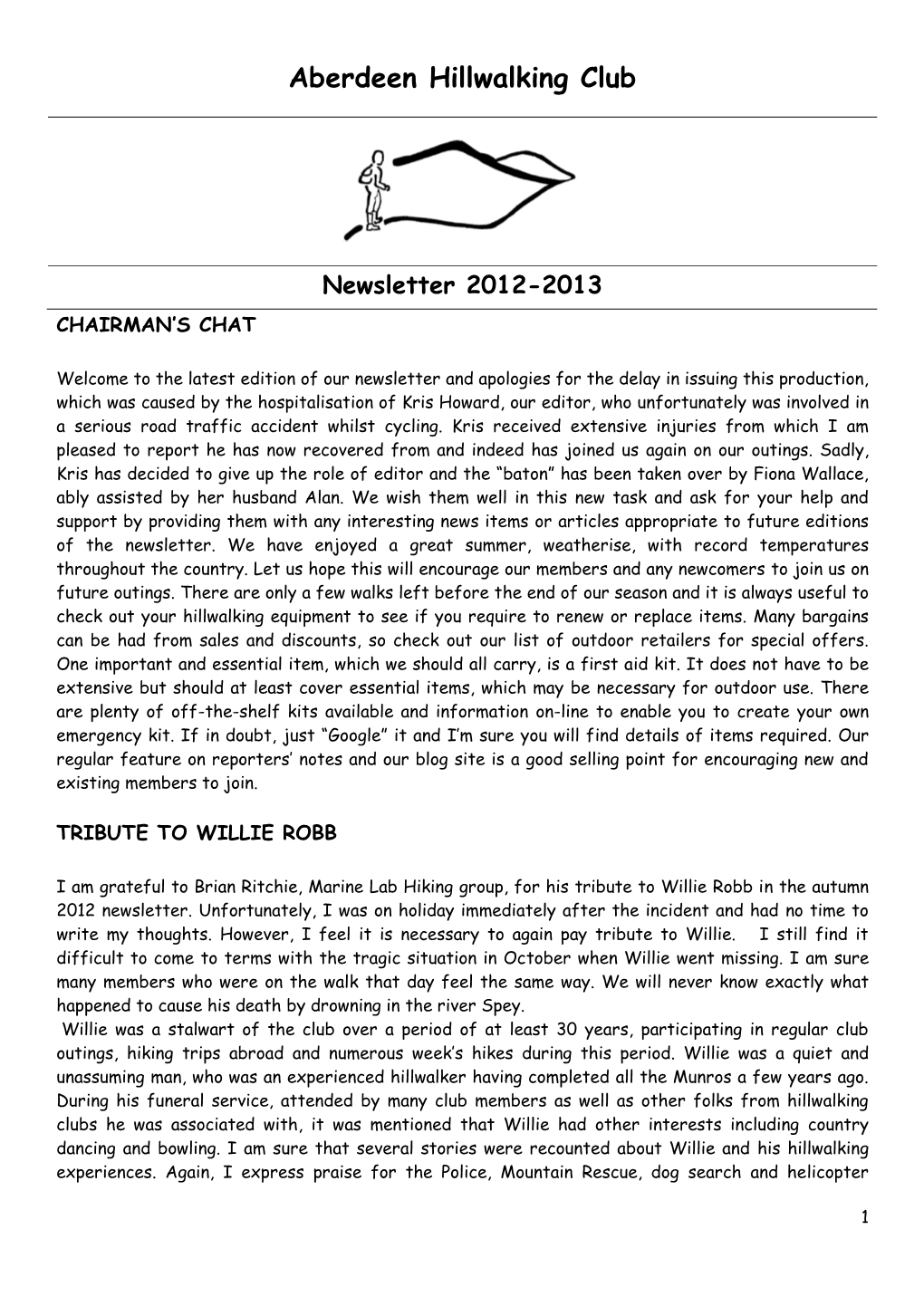 Newsletter Autumn 2013