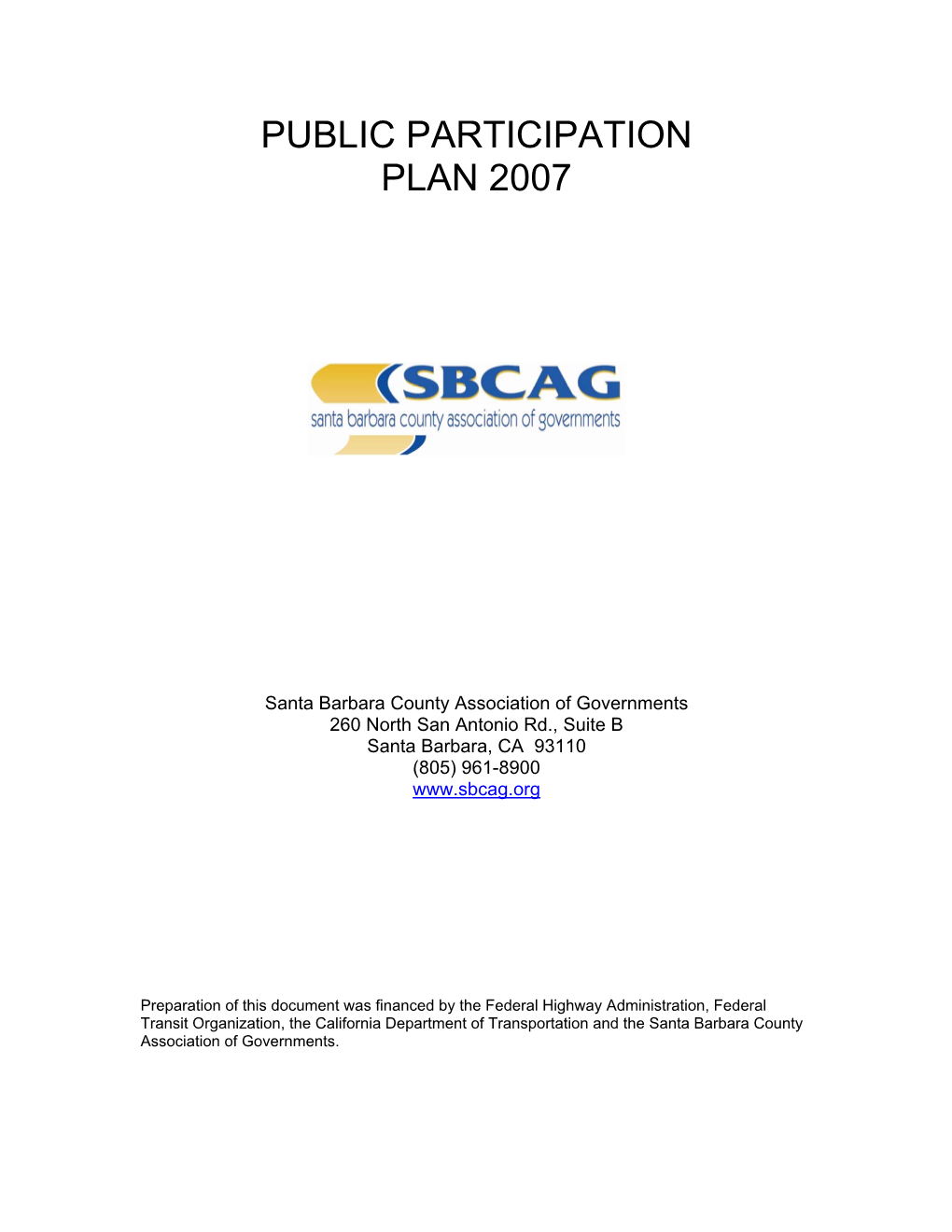Public Participation Plan 2007