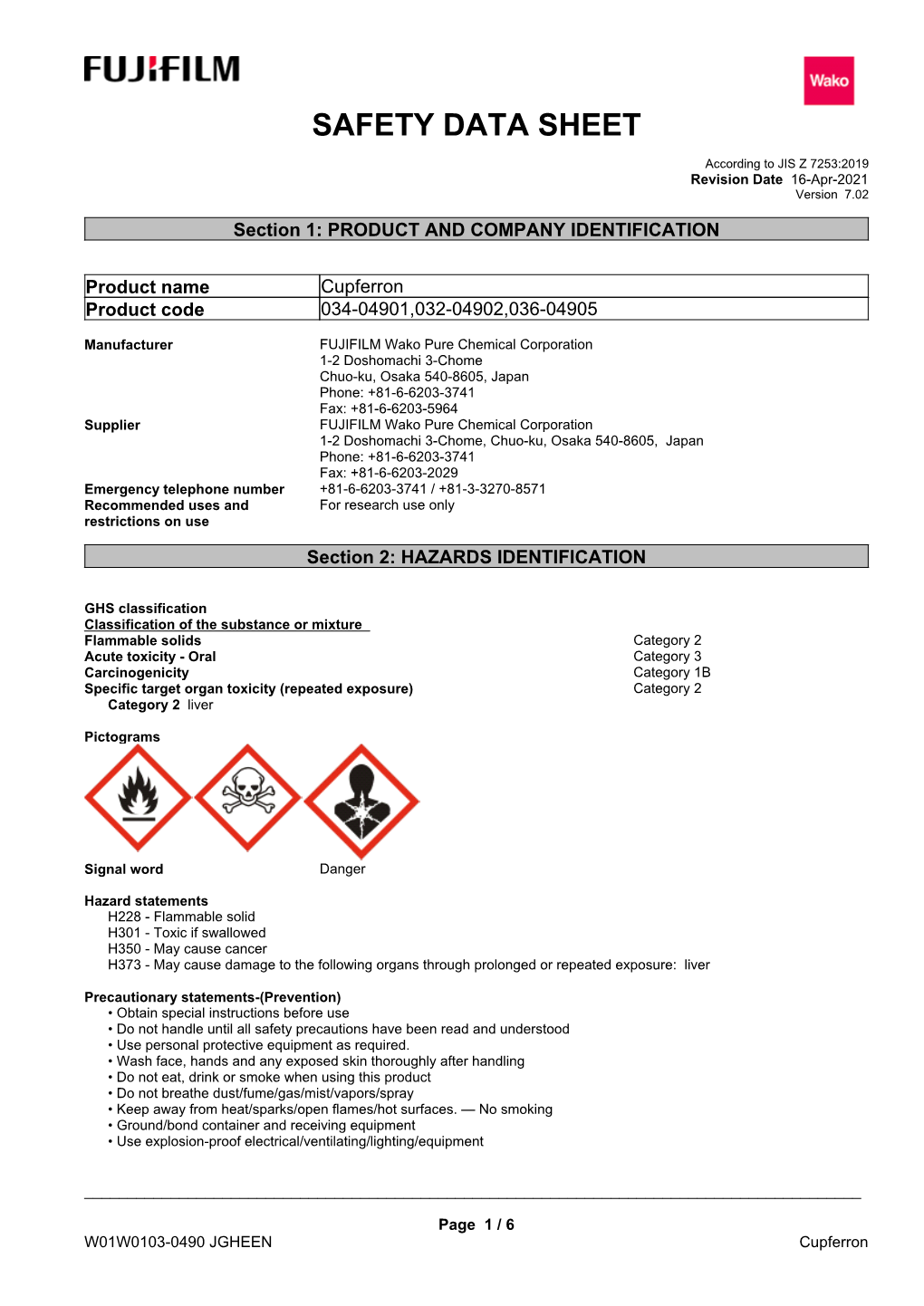 Safety Data Sheet