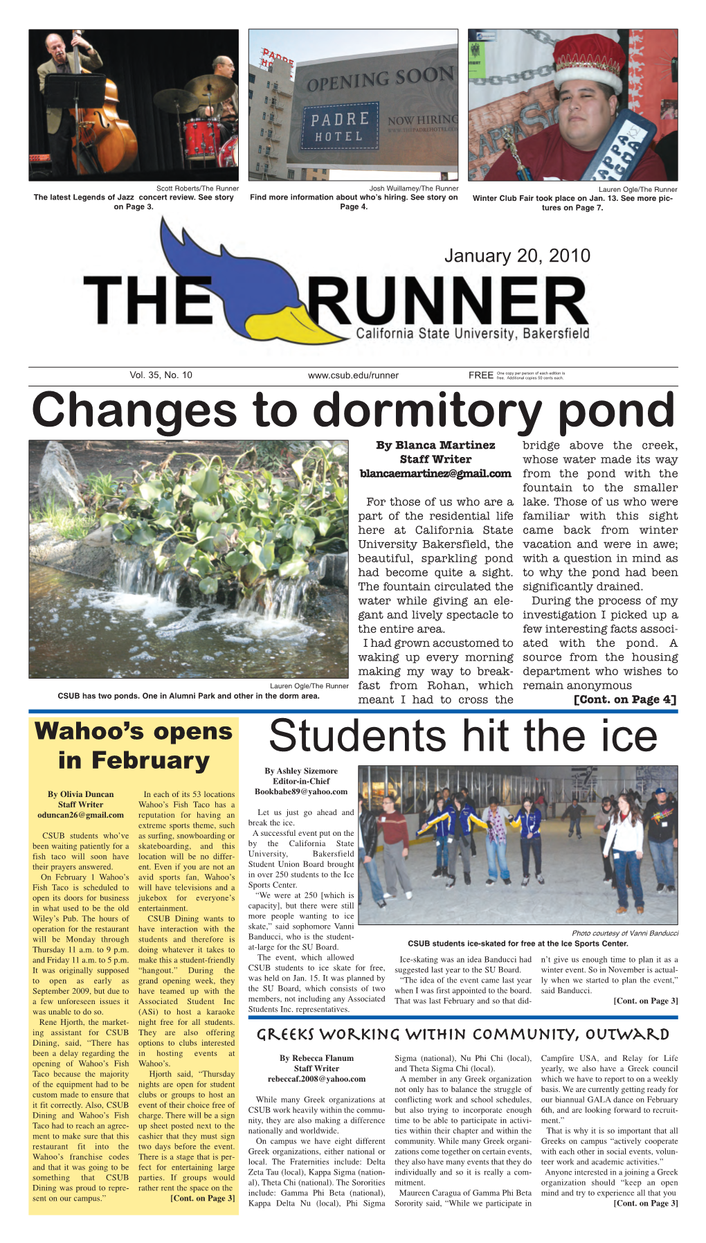 Changes to Dormitory Pond