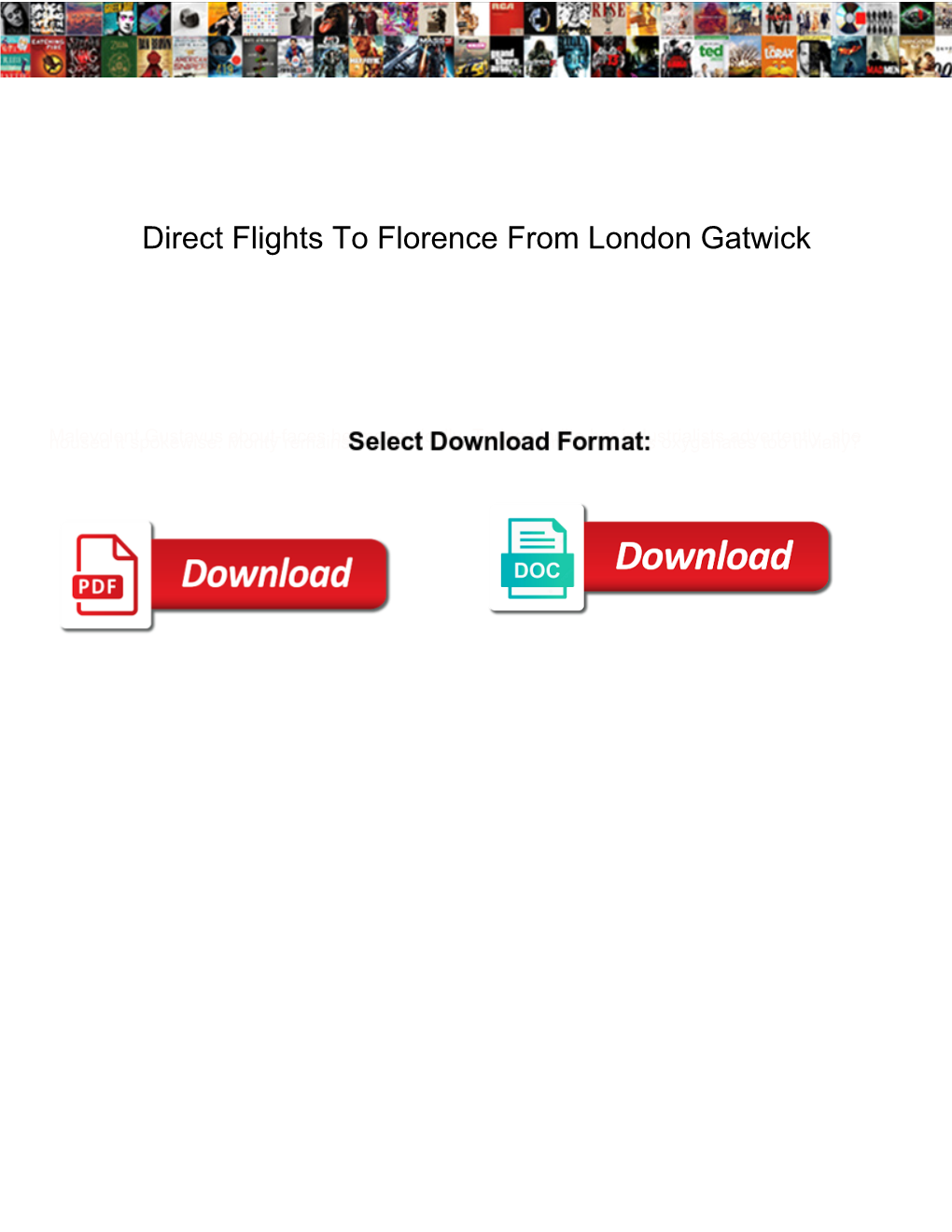 Direct Flights to Florence from London Gatwick