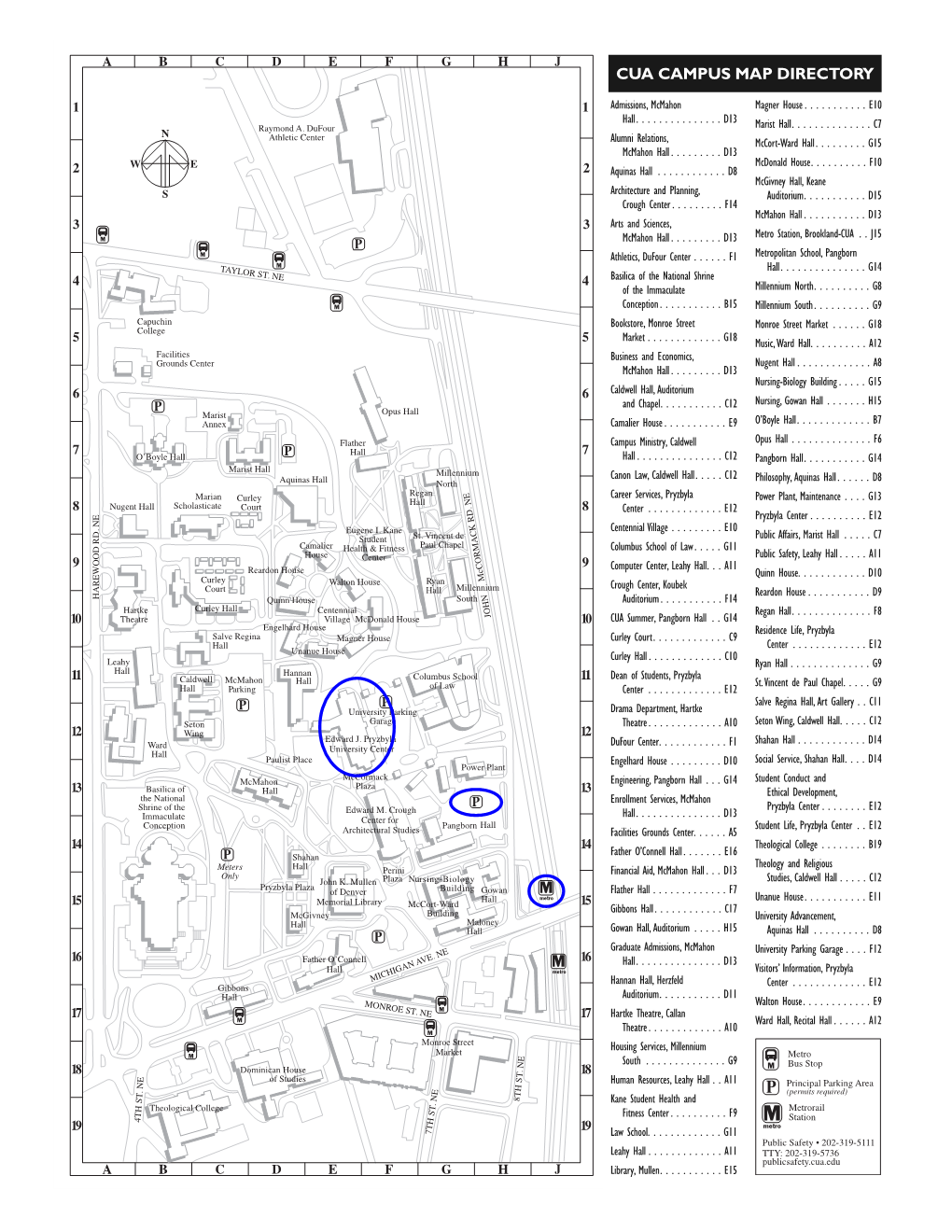 Cua Campus Map Directory