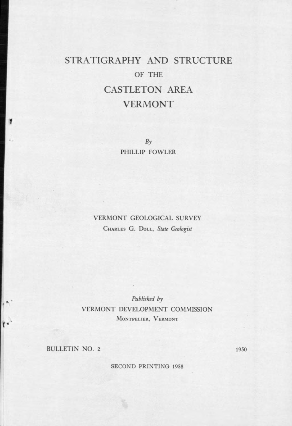 Stratigraphy and Structure Castleton Area Vermont