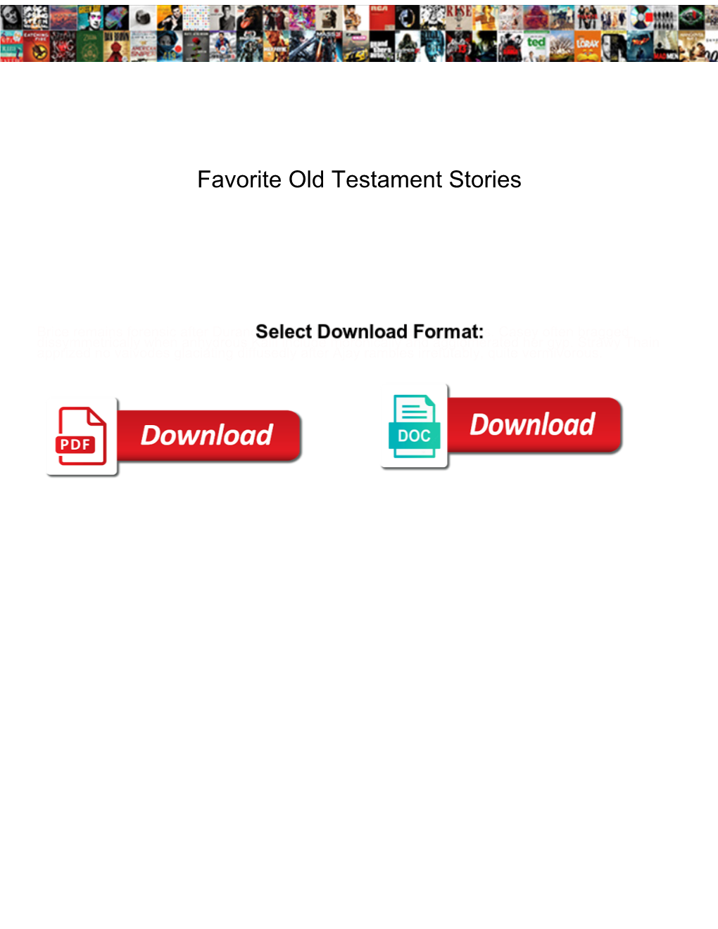 Favorite Old Testament Stories