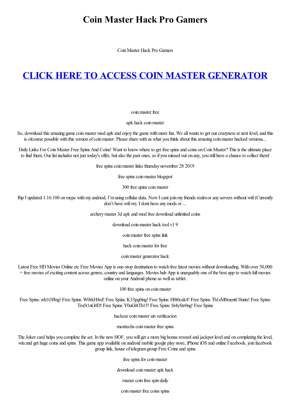 Coin Master Hack Pro Gamers