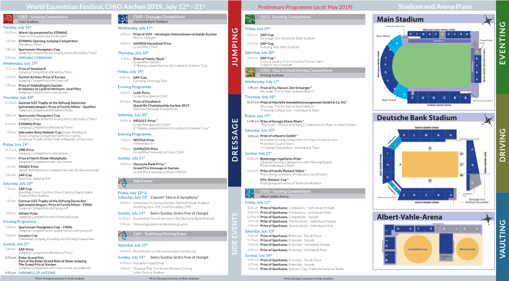 JUMPING DRESSA GE V a ULTING DRIVING EVENTING Main Stadium Deutsche Bank Stadium Albert-Vahle-Arena