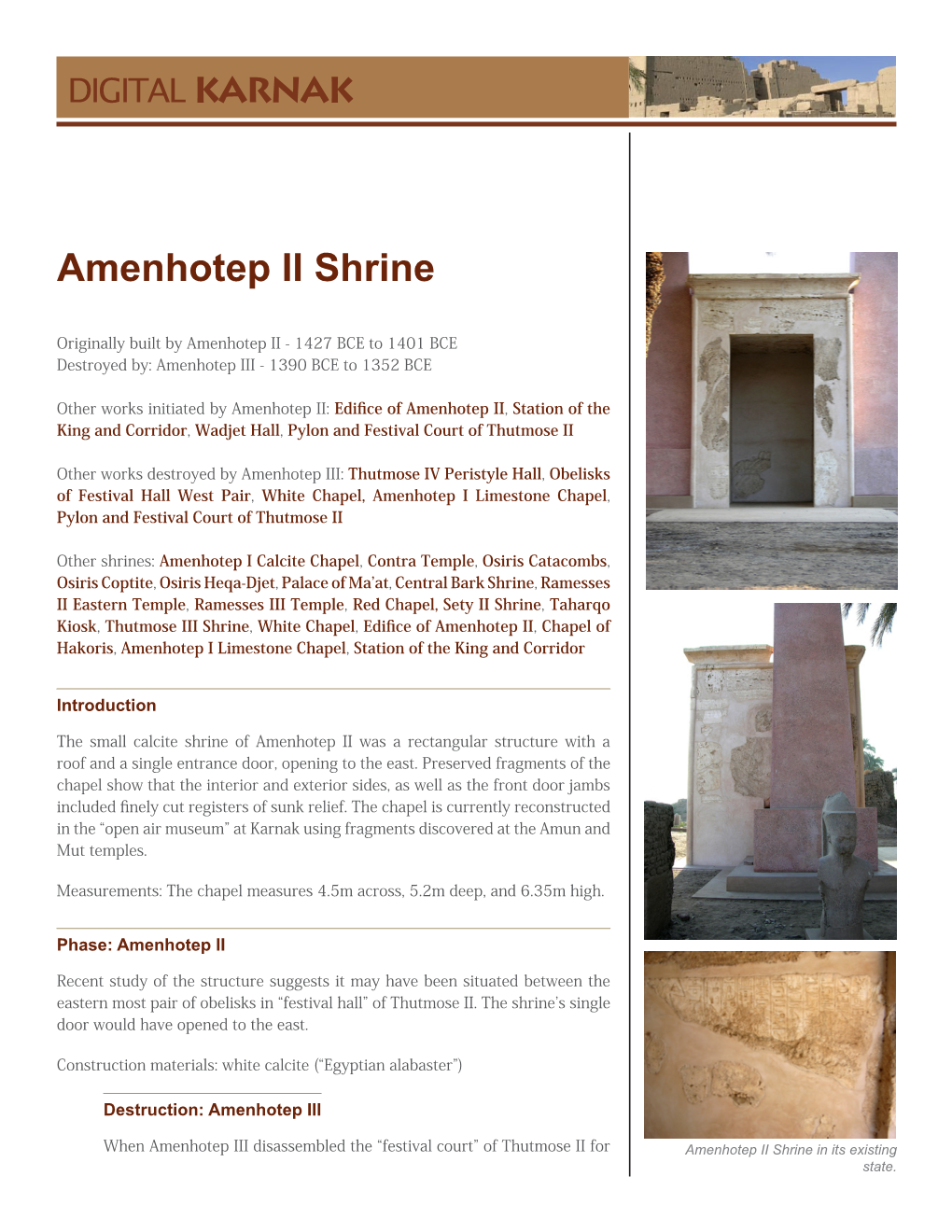 Amenhotep II Shrine