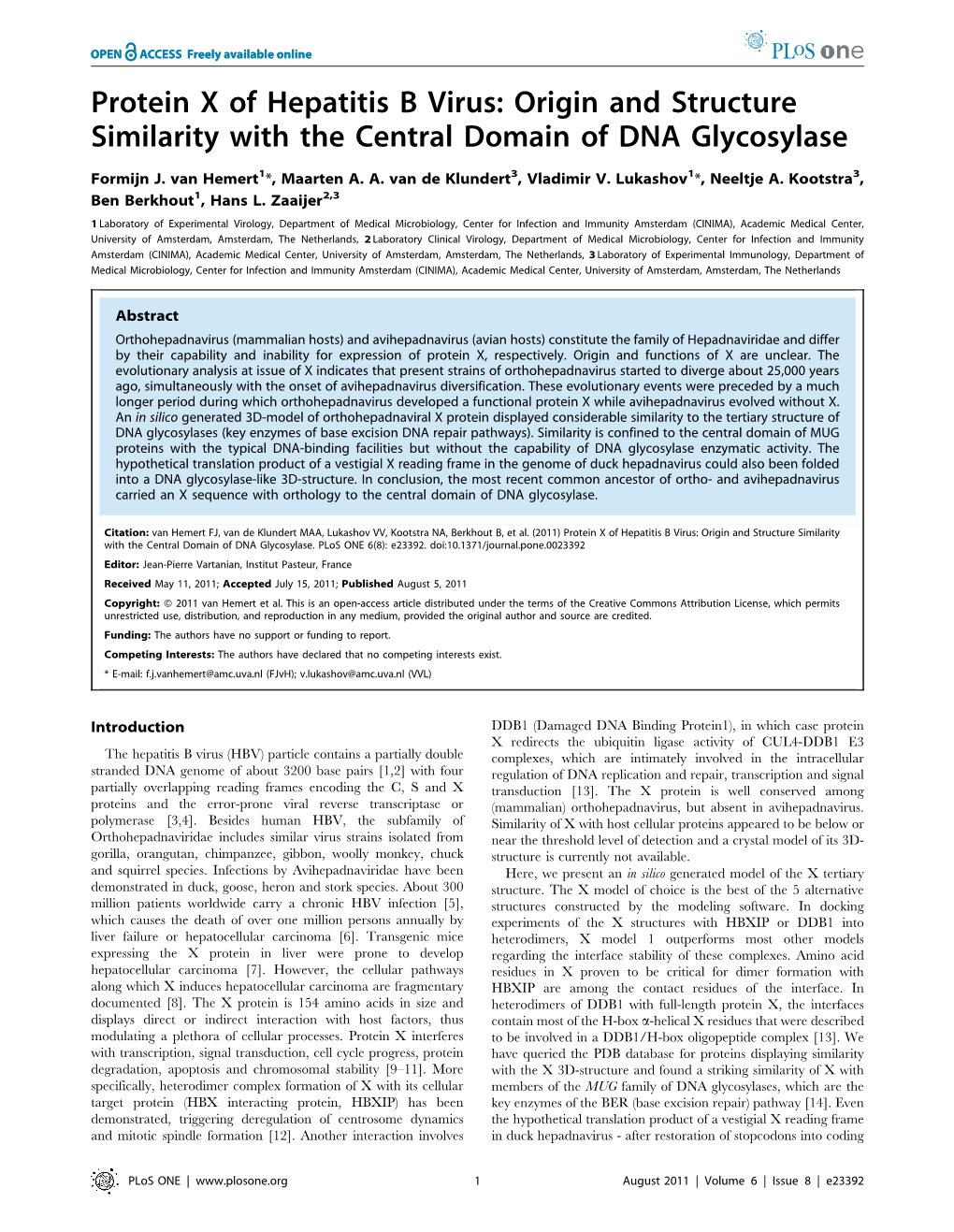 Origin and Structure Similarity with the Central Domain of DNA Glycosylase