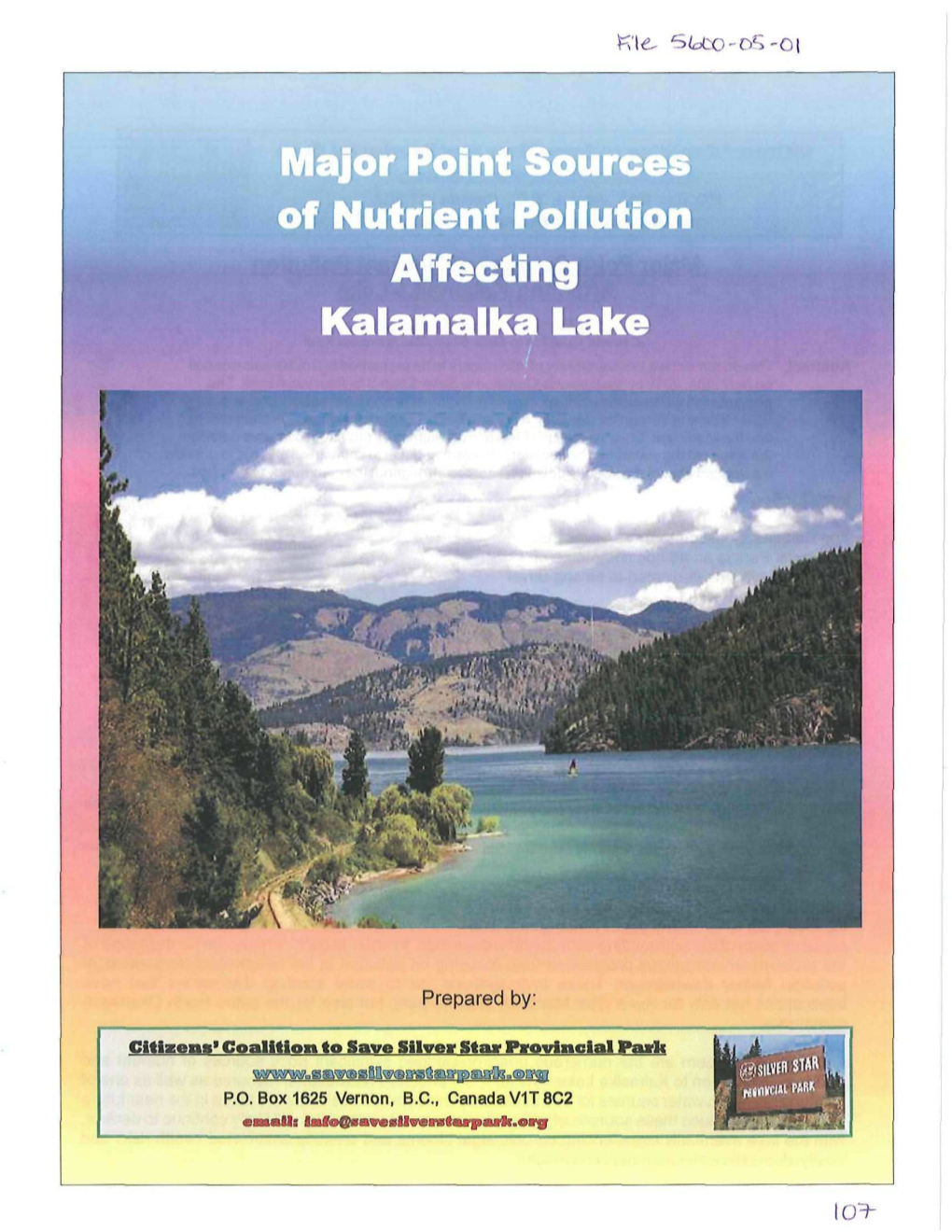 Itrient Pollution Affecting Kalamalka Lake