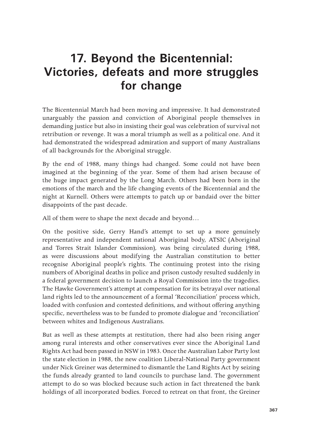 17. Beyond the Bicentennial: Victories, Defeats and More Struggles for Change