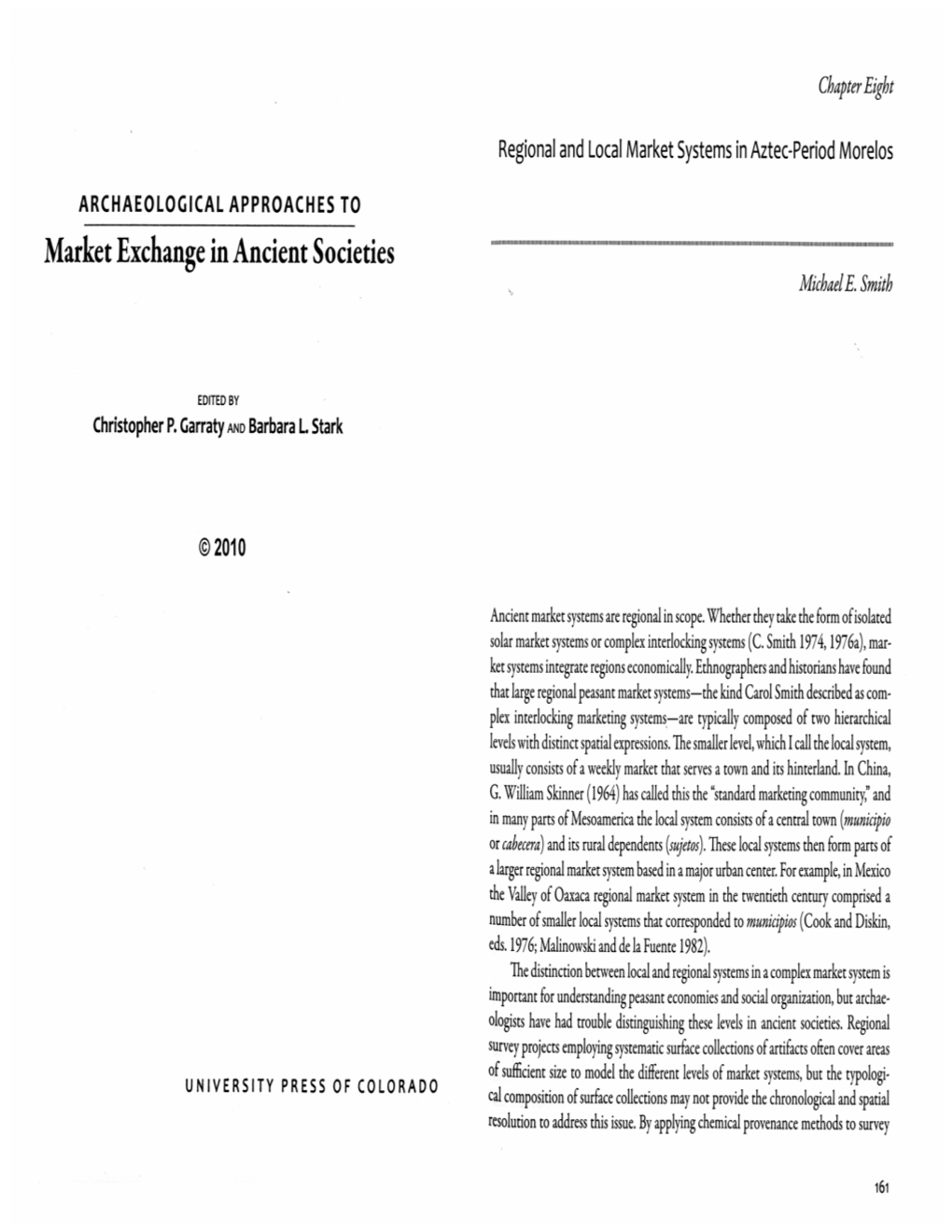 Regional and Local Market Systems in Aztec-Period Morelos. In