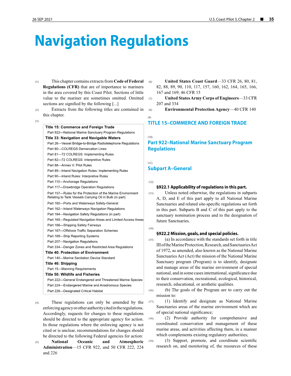 Navigation Regulations