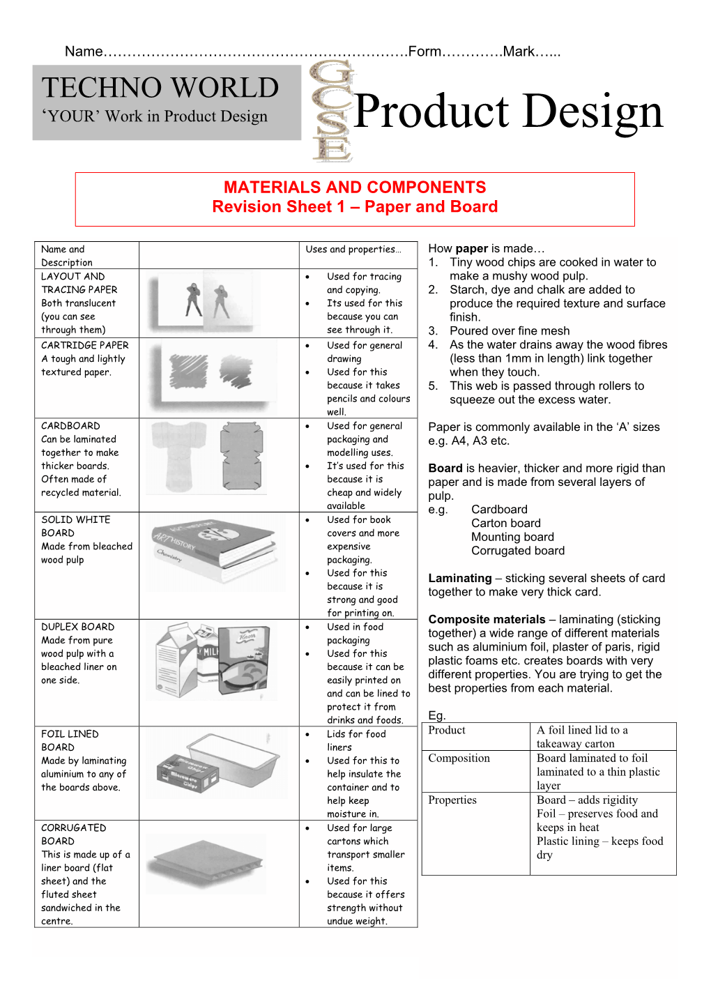 Paper and Board