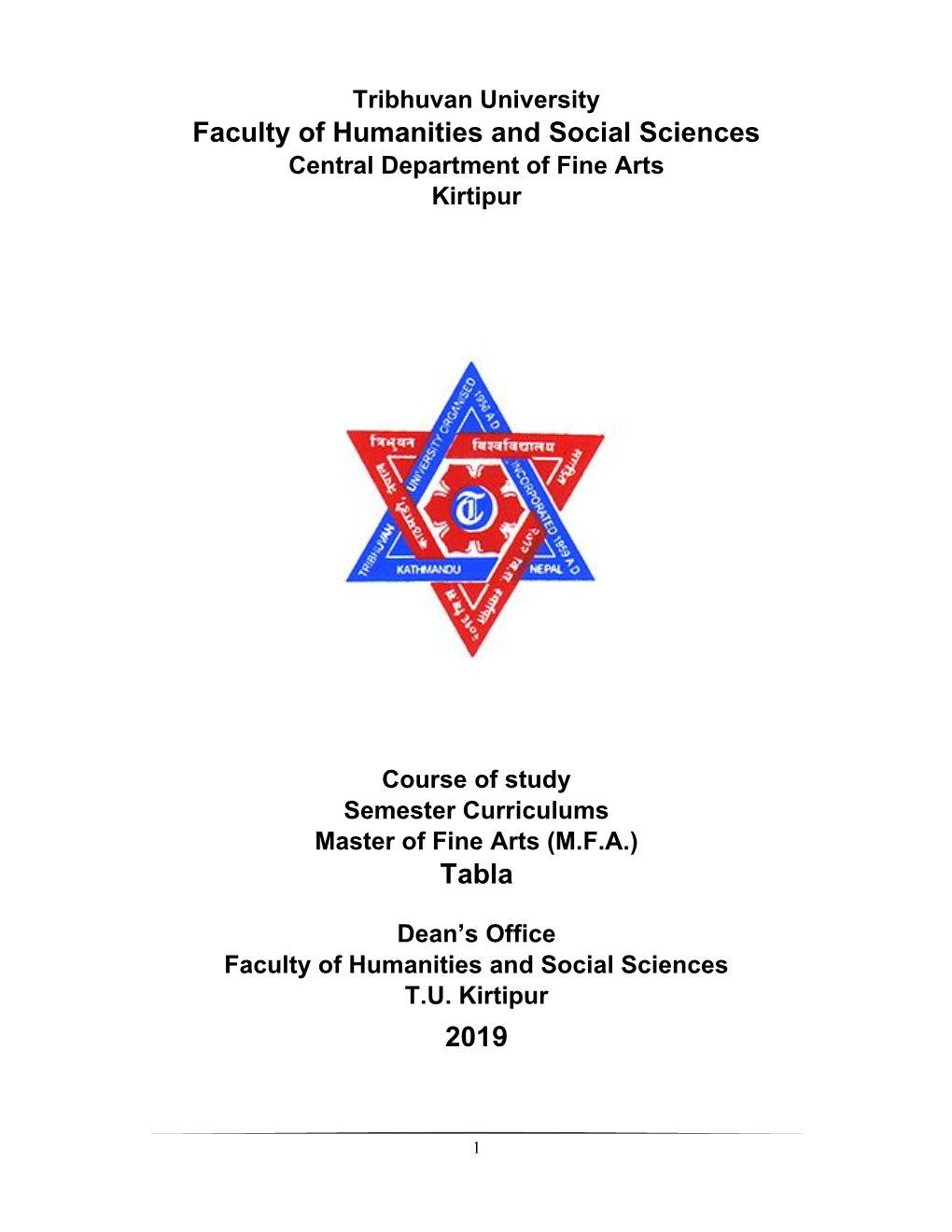 Tabla Course MFA Syllabus