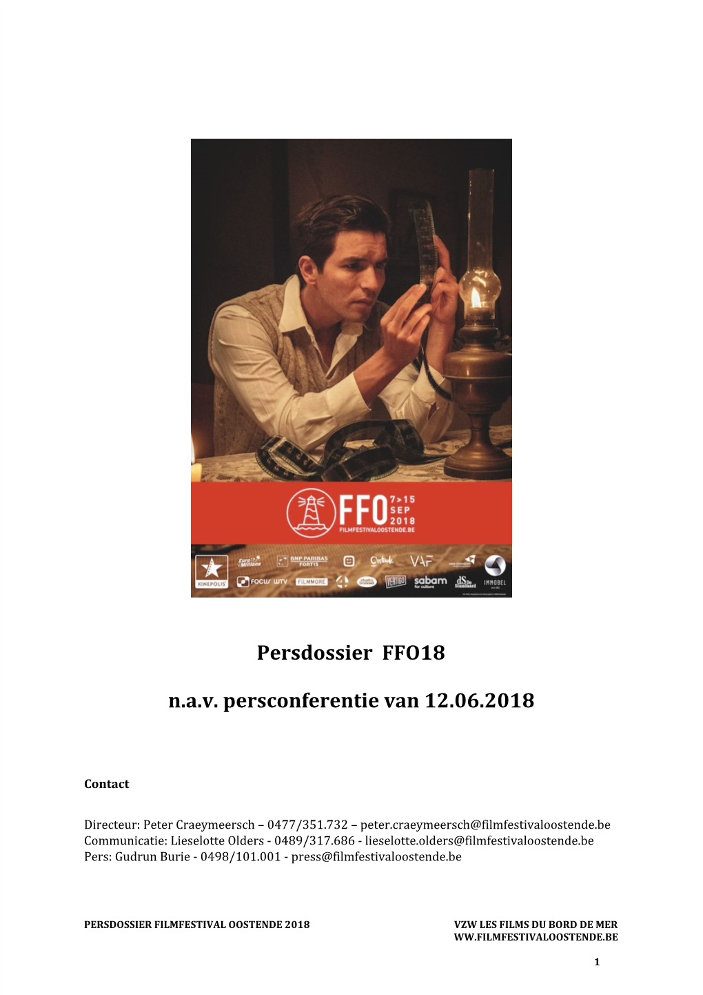 Persdossier FFO18 N.A.V. Persconferentie Van 12.06.2018