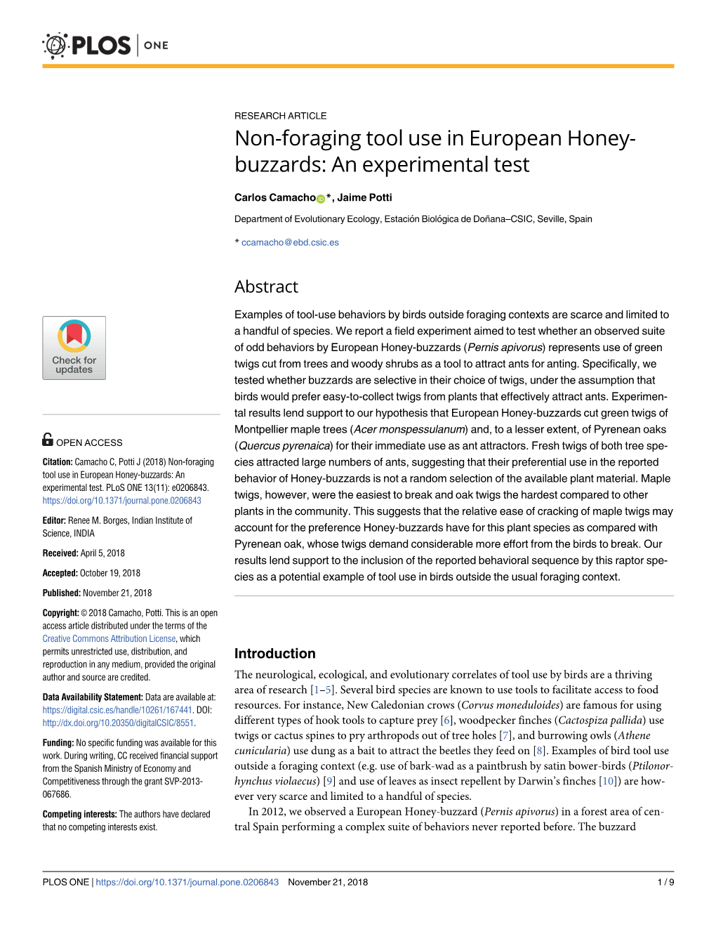 Non-Foraging Tool Use in European Honey-Buzzards