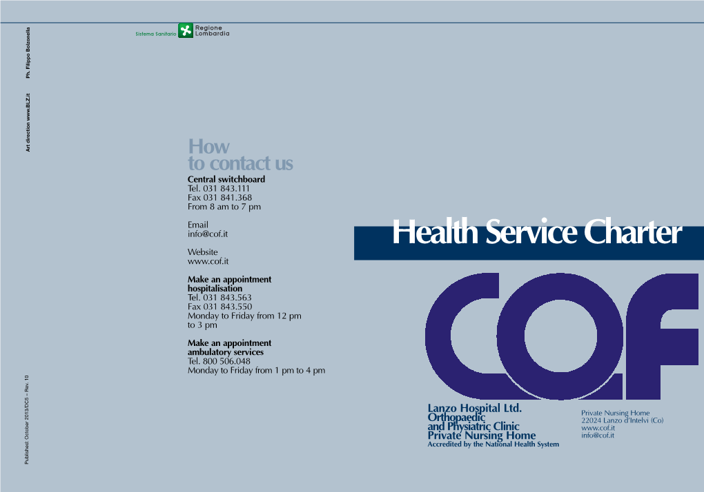 Health Service Charter Website