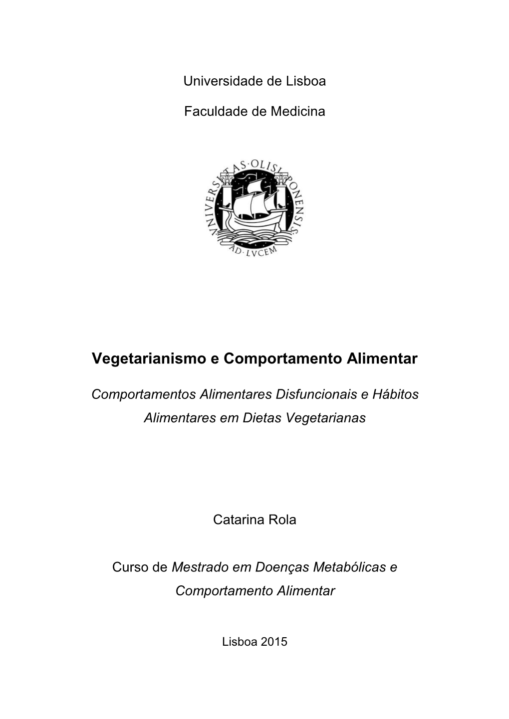 Vegetarianismo E Comportamento Alimentar