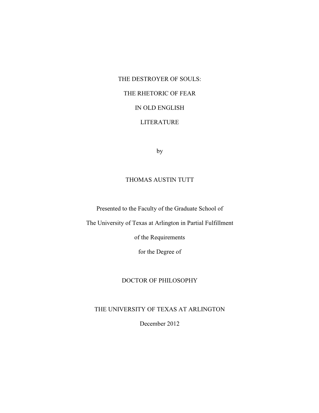 University of Texas at Arlington Dissertation Template