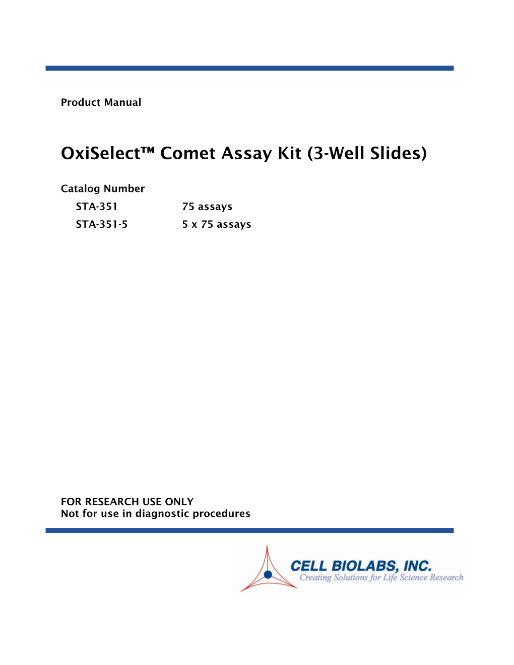 Oxiselect™ Comet Assay Kit (3-Well Slides)