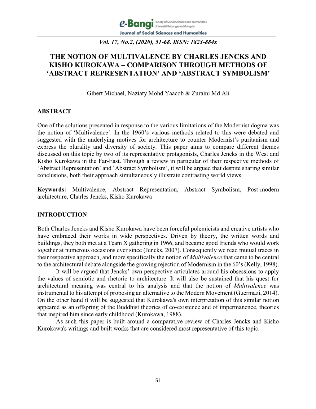 The Notion of Multivalence by Charles Jencks and Kisho Kurokawa – Comparison Through Methods of ‘Abstract Representation’ and ‘Abstract Symbolism’