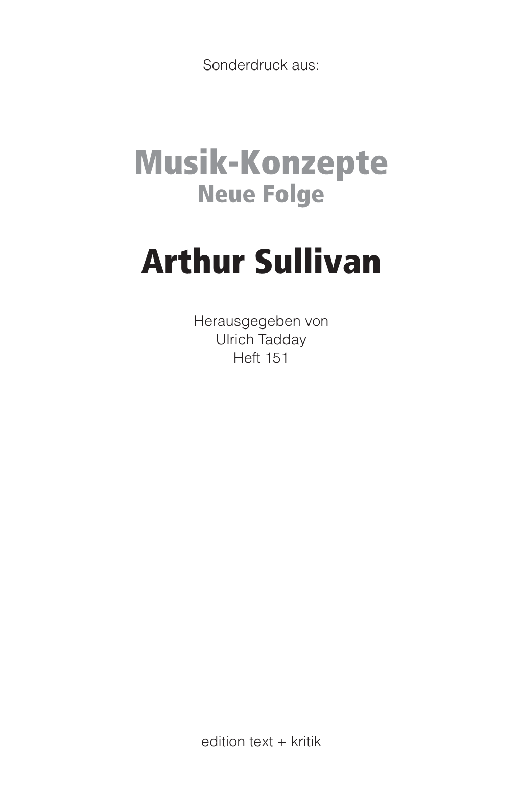 Musik-Konzepte Arthur Sullivan