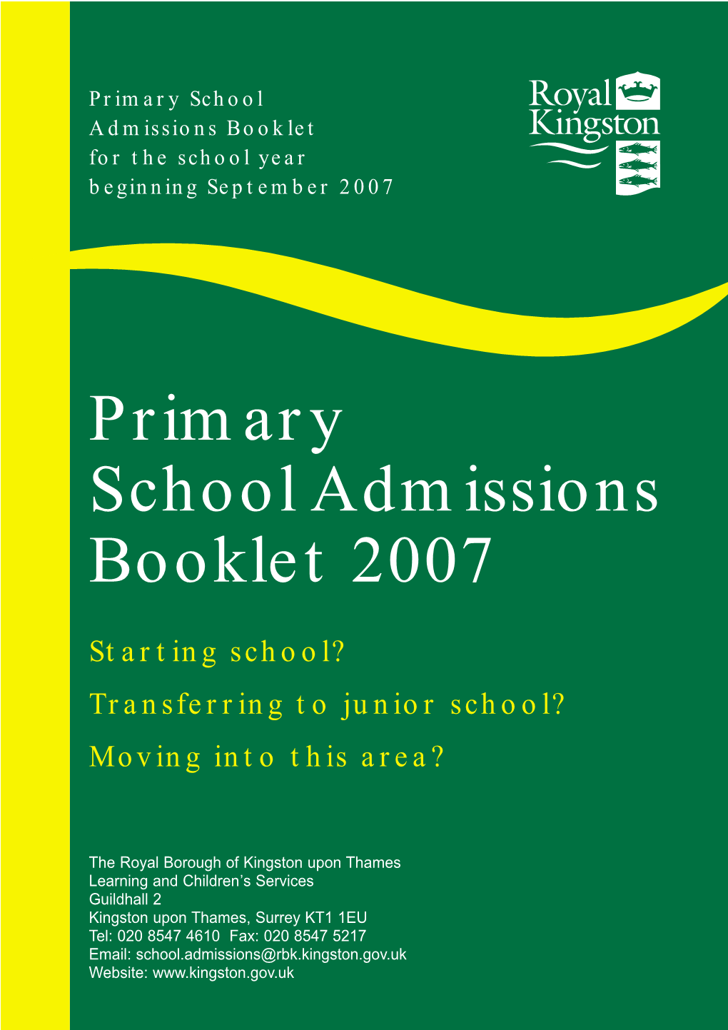 Primary School Admissions Booklet 2007