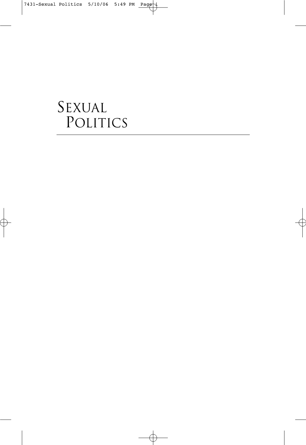 Sexual Politics 5/10/06 5:49 PM Page I