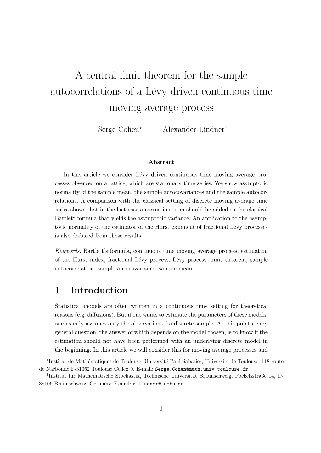 A Central Limit Theorem for the Sample Autocorrelations of a Lévy