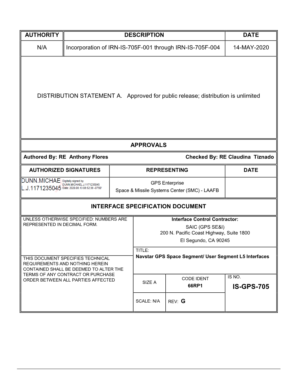 IS-GPS-705G 14 May 2020