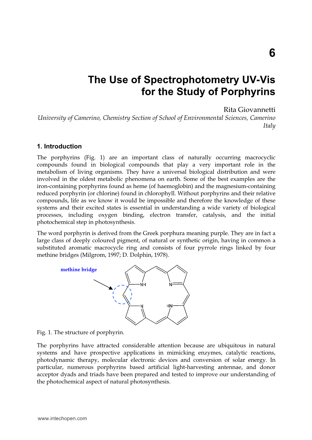 The Use of Spectrophotometry UV-Vis for the Study of Porphyrins