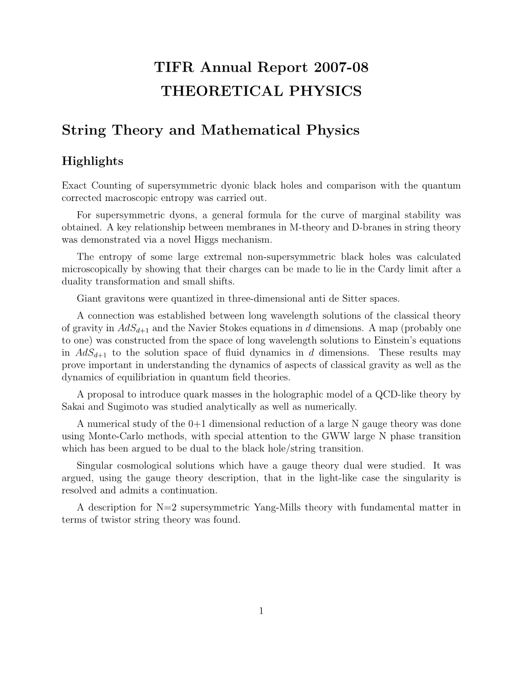 Mathematical Physics and String Theory