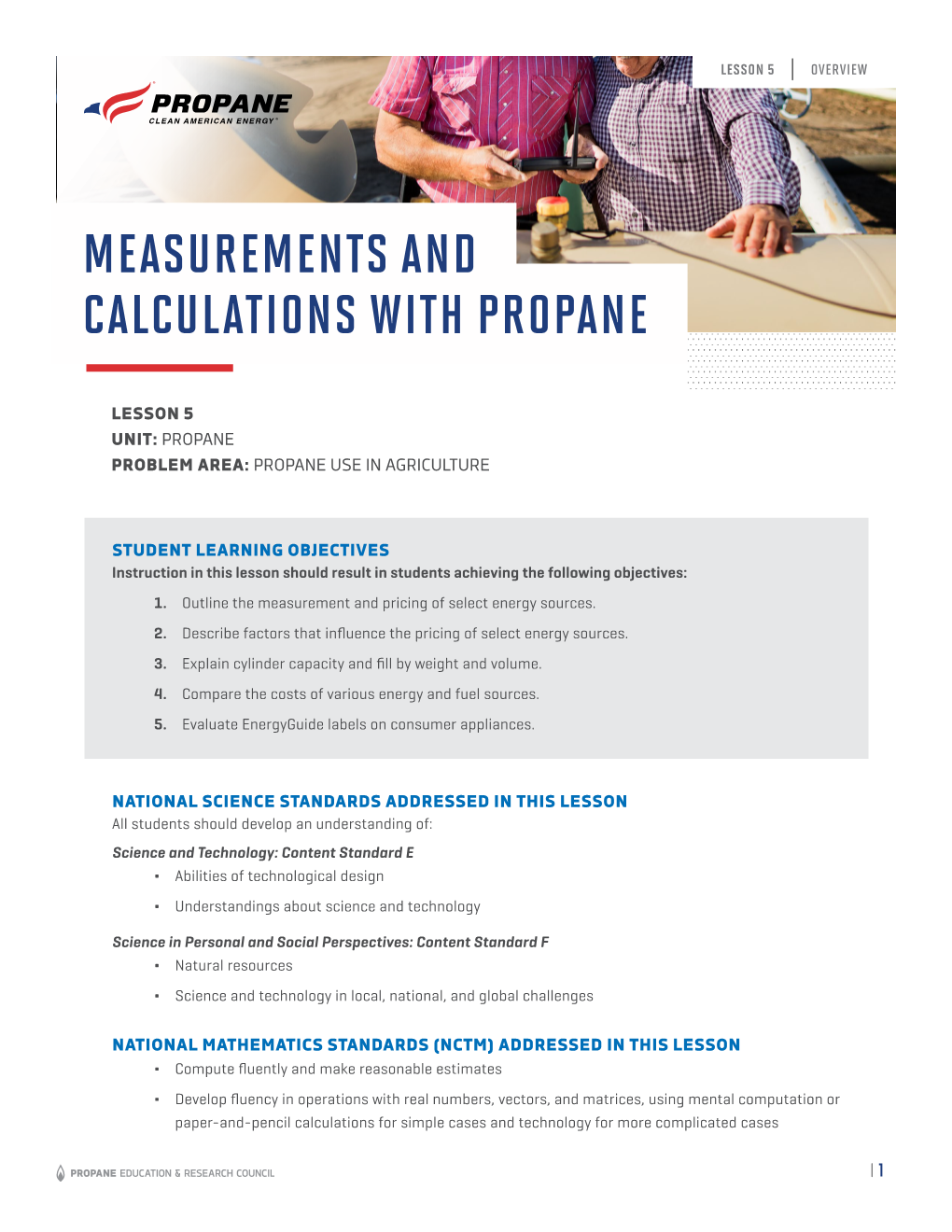 Measurements and Calculations with Propane