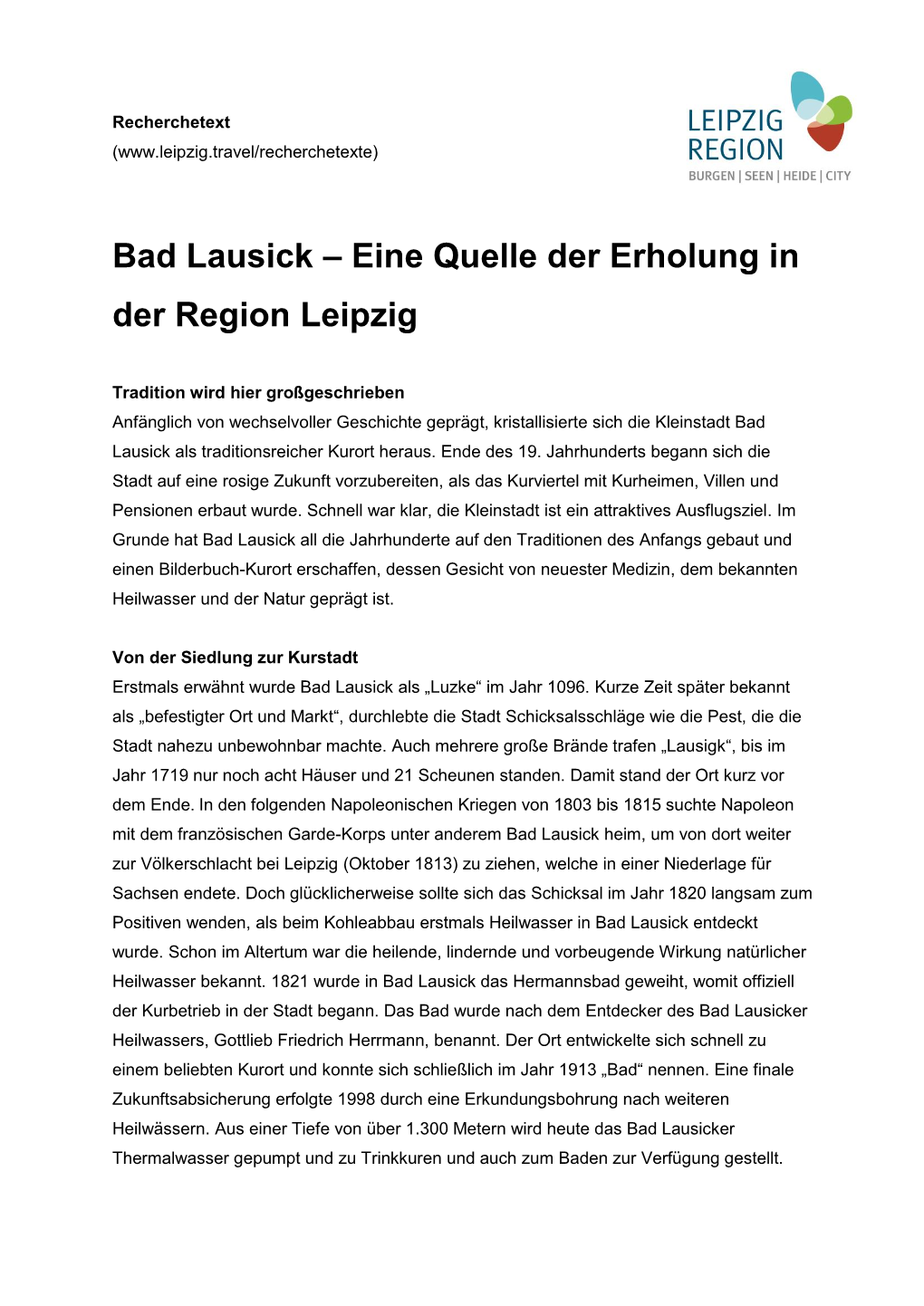 Bad Lausick – Eine Quelle Der Erholung in Der Region Leipzig