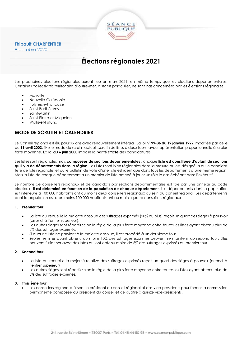 Élections Régionales 2021