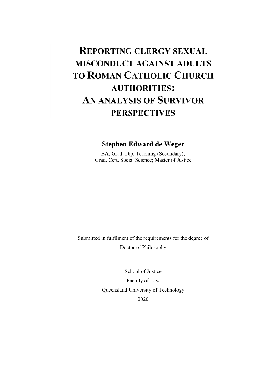 Stephen De Weger Thesis