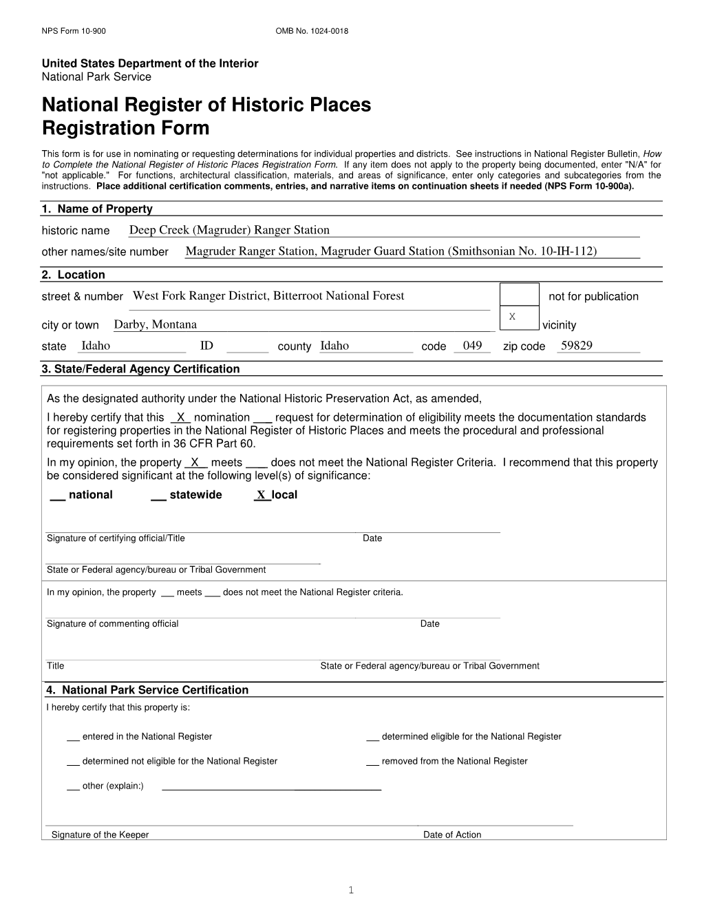 National Register of Historic Places Registration Form