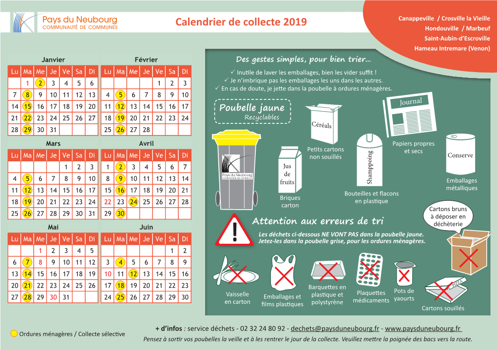 Calendrier De Collecte 2019