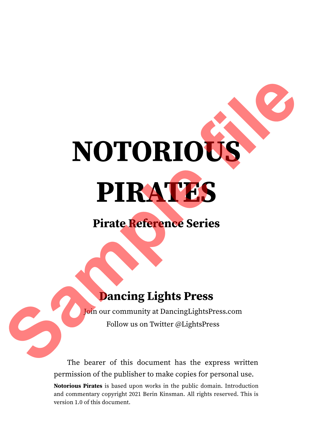 NOTORIOUS PIRATES Pirate Reference Series