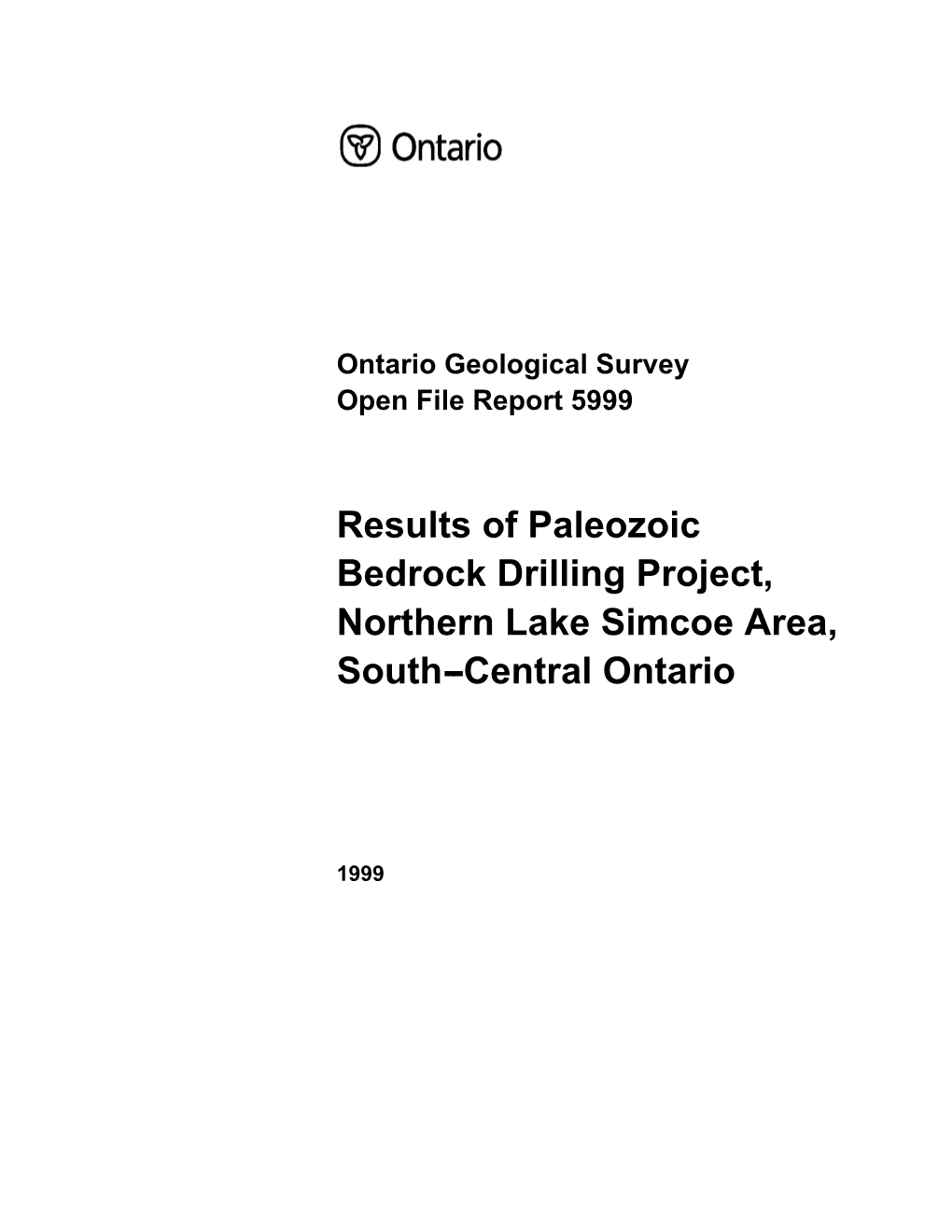 Paleozoic Bedrock Drilling, Northern Lake Simcoe