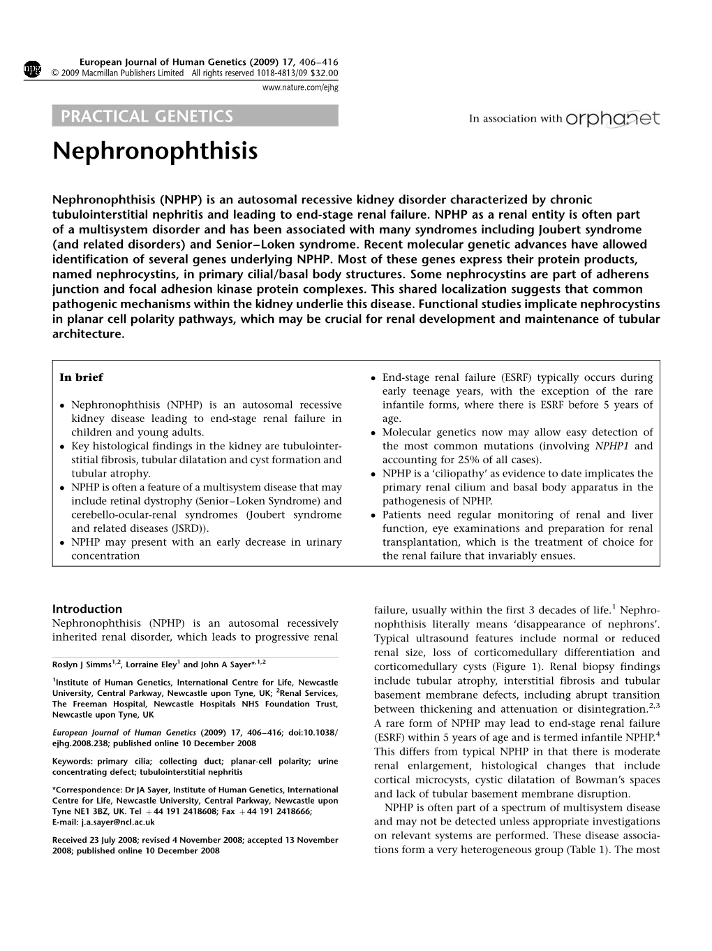 Nephronophthisis