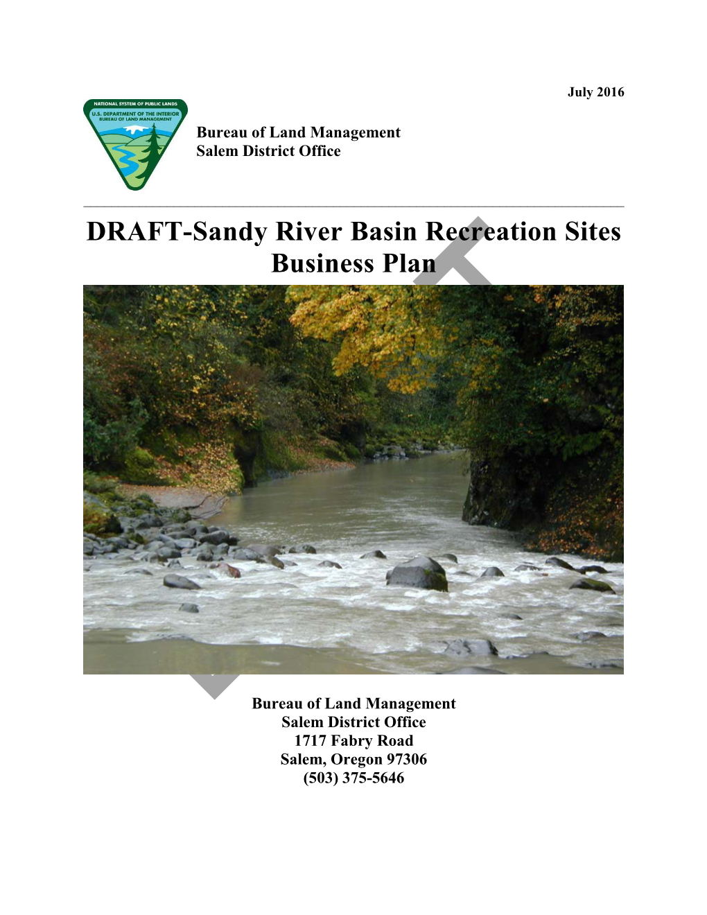 Sandy River Basin Business Plan