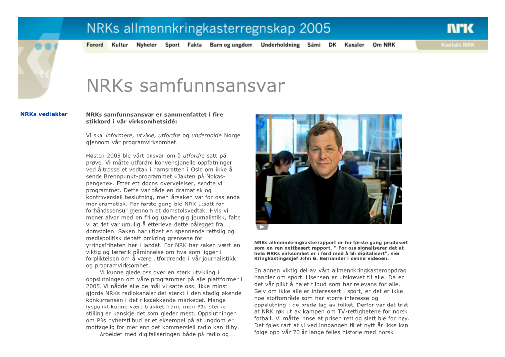 Nrks Samfunnsansvar