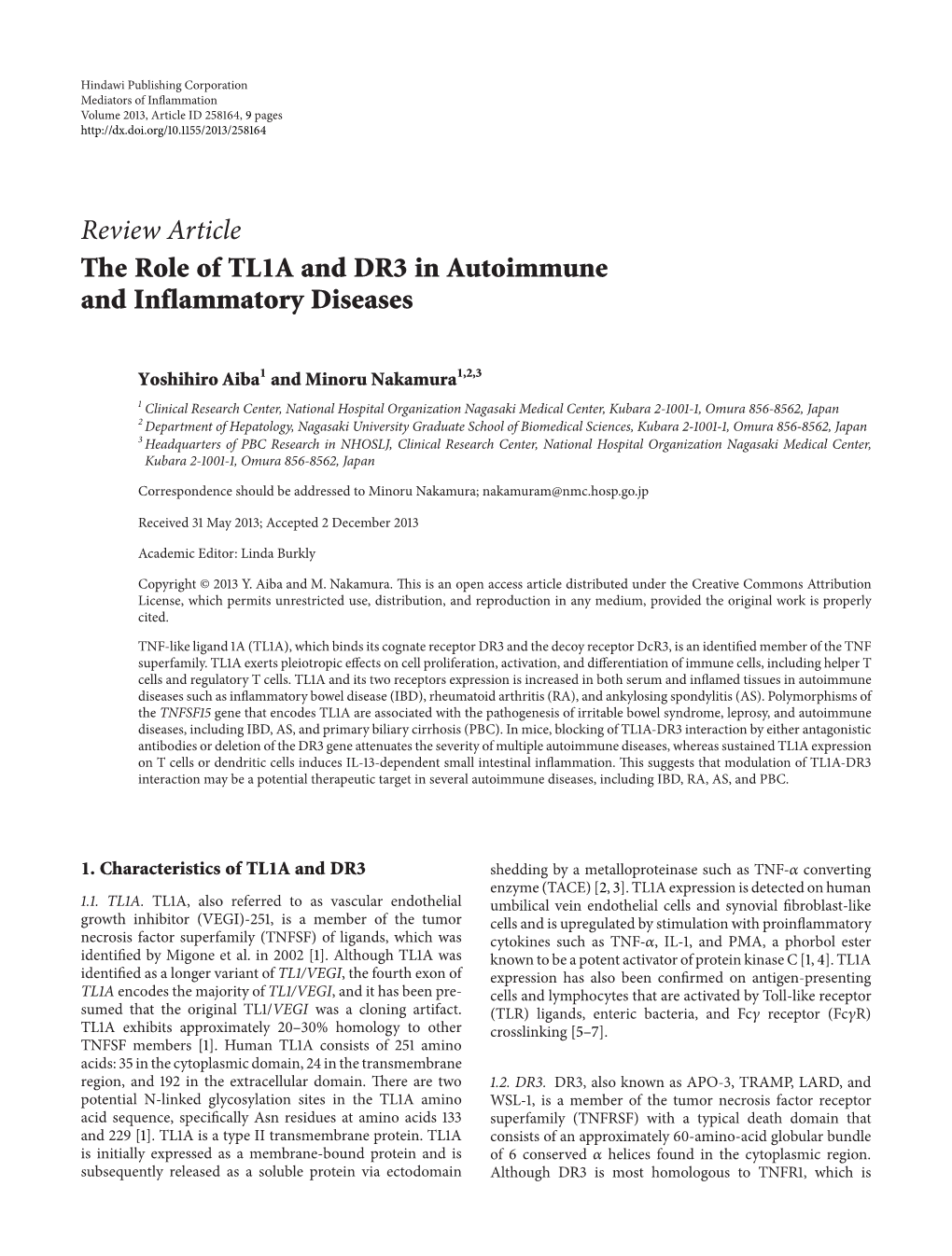 The Role of TL1A and DR3 in Autoimmune and Inflammatory Diseases
