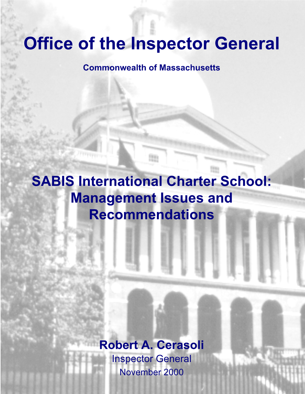 SABIS International Charter School: Management Issues and Recommendations