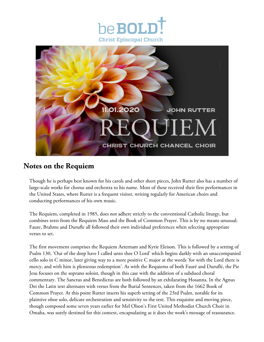 Notes on the Requiem