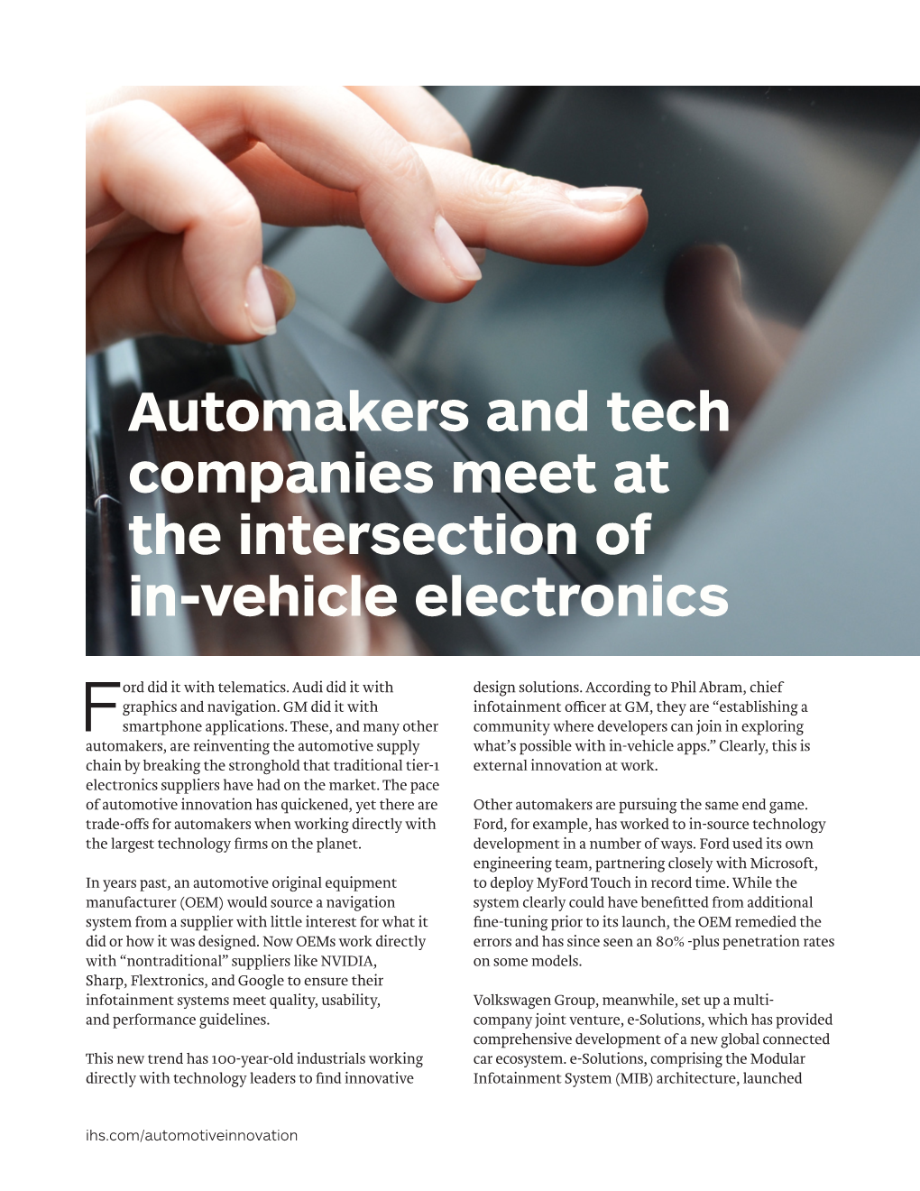 Automakers and Tech Companies Meet at the Intersection of In-Vehicle Electronics