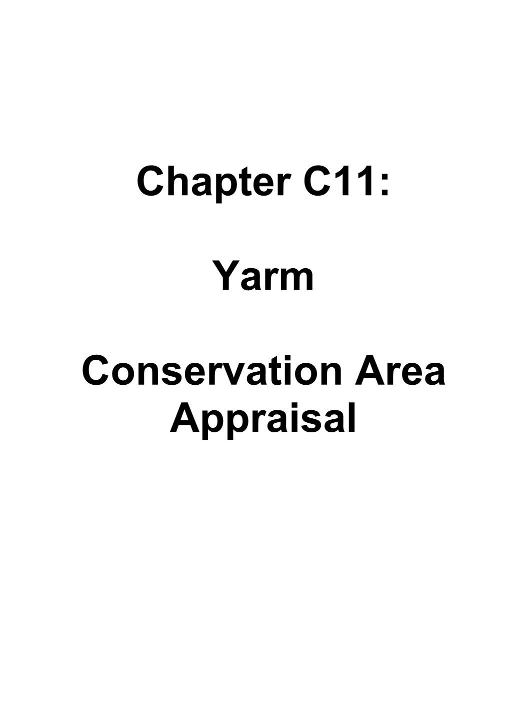 Chapter C11: Yarm Conservation Area Appraisal