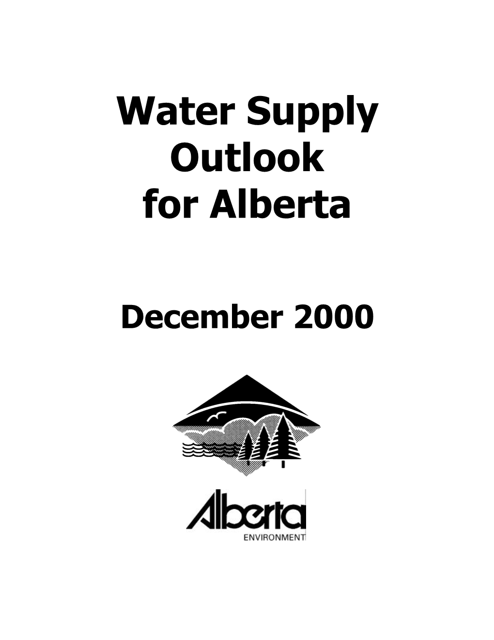 Water Supply Outlook for Alberta, December 2000